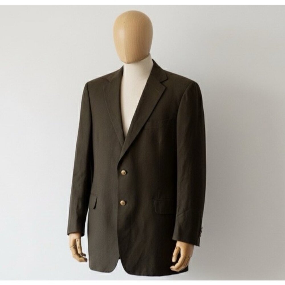 VTG Brooks Brothers Men’s Blazer 43L Wool Silk Linen Italy Made Old Money Luxury